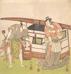 三代目大谷浩二と初代尾上菊五郎。 1778年。