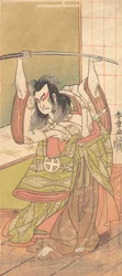 えんがわに立つ大名としての三代目大谷広治 1771年。