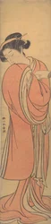 18世紀後半の赤服の女。