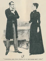 恐怖のようなものは、若い女性の目、1892年に飛び出した
