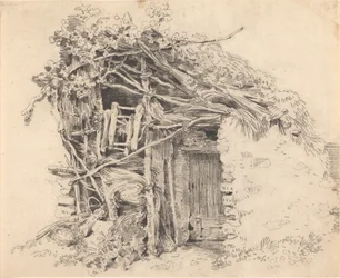素朴な納屋の隅