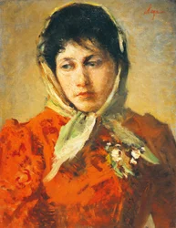シルベストロ・レガ（1826-1895）作「悪女」 油彩・キャンバス 50x38cm