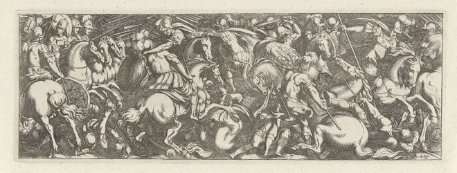 Gevecht tussen cavaleristen en Infantrysten 騎兵（シリーズタイトル） Faecvnda は Phaebus の最愛の人であり、熱心な天才の男性に感謝する Florentia は、水星がベテランのクライアントを彫った胸の力によって pvgnas によって十分に示されています (シリーズ タイトル)