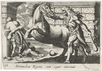 Hercules temt de paarden van Diomedes 馬と王ディオメデス (オブジェクトのタイトル) Herculische theme