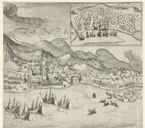 1605年、ティドールにおけるオランダ軍によるポルトガル軍への勝利（右側の版画）