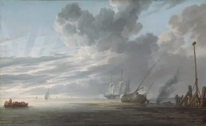日暮れの河口、1640-1645年頃（油彩・パネル）