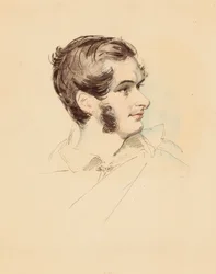 作家プロスペル・メリメの肖像 1803～1870年頃。 1850年。