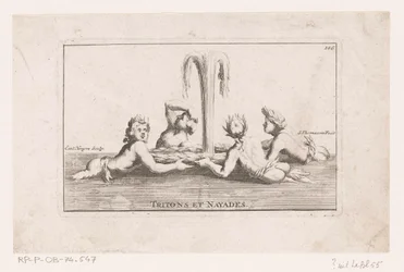 Fonteinsculptuur van tritonen en naïaden トリトンとナヤド。 (オブジェクトのタイトル) ベルサイユの城と公園の彫像、グループ、噴水、言葉、花瓶、その他の壮大な装飾品のコレクション (シリーズ タイトル)