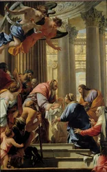 神殿でのプレゼンテーション シモン・ヴーエ（1590-1649）の絵画 17世紀 日3,93×2,5メートル