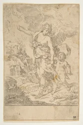 子供と一緒に歩く守護天使、ca。 1640。