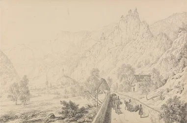 Album of 30 Views in the Tyrol and Italy: The Ruins of the Nunnery of Seben near Klausen, 27th Oct.r 1840   1435642   ja       japanese Successfully Translated  Original: Monkeys Hunting (ink, colours, paper) Translat: Monkeys Hunting (ink, colours, paper)