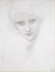 女性の頭、1890