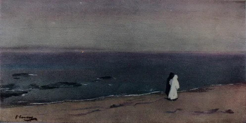 海辺、月光、c1908