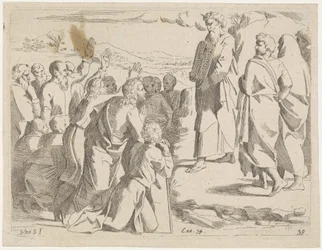 モーセは人々に律法の表を示します 聖書の場面（シリーズタイトル） Historia del Testamento Vecchio / Dipinta in Roma nel Vaticano da Raffaelle di Urbino (...) (シリーズタイトル)