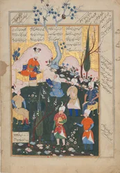 Zal の誕生、Shahnama Book of Kings のフォリオ、1576-77 年。