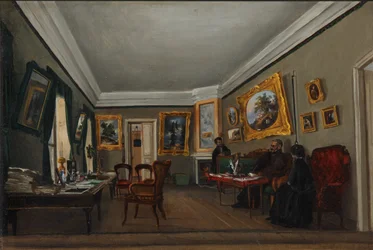 1850 年代のモスクワでの著者アレクサンドル スホヴォ コビリンの書斎