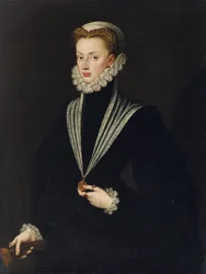 Joanna of Austria (Joanna of Habsburg) - Anguissola, Sofonisba (ca. 1532-1625)によるJoanna of Austria (1547-1578)の肖像。油彩・キャンバス、サイズ：106x81、個人蔵