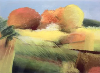 燃える秋, 2001 (紙にパステル)