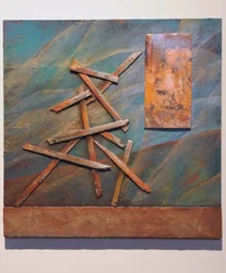 The Children of God, 2007 (パネル、銅、拾い物、テクスチャー、糸、金箔)