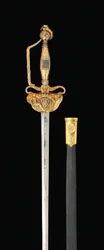 重要なダイヤモンドセットの金柄の剣、c.1814-15（鋼、金、ダイヤモンド）