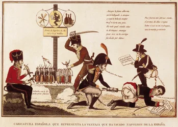 ナポレオン・ボナパルト（1769-1821）がスペインで得た利益の漫画