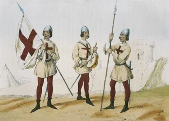 DE SOTTO, Serafin Maria, Earl of Clonard (1793 - 1862).スペイン幼年・少年・騎兵武器組織史。1851 - 1859.スペインのカトリック君主時代の歩兵。サンタ・ヘー」部隊の旗手、鼓手、槍手。