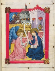 例 2653 f.14 聖母マリアの時間からの受胎告知 (ベラム)