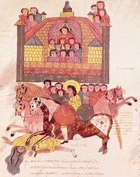Fol.150vイゼベルの死、聖書モザラベ