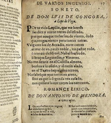 GOGOORA Y ARGOTE, Luis de (1561-1627).黄金世紀のスペインの詩人; VEGA CARPIO, Felix Lope de (1562-1635).ロペ・デ・ベガへのソネット"、イオスの編纂した "Poesias varias de grandes ingenios espanoles "に収録された詩。