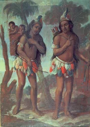 「雑種の絵画」からのメキシコインディアンの野蛮人（キャンバスに油彩）