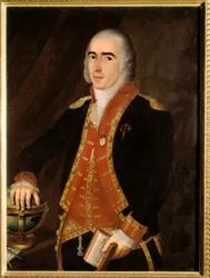 フランシスコ・アルセド・ブスタマンテ（1758-1805）の肖像（水兵・スペイン軍人）。スペイン派の匿名絵画。マドリード、海軍博物館。