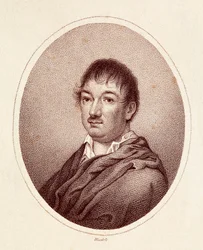 スペインの作家レアンドロ・フェルナンデス・デ・モラティン（1760-1828）の肖像。19世紀の版画。マドリード国立図書館。