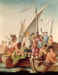 メキシコへのヘルナンドコルテス（1485-1547）の到着