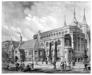 ロンドン市の公社の図書館と博物館、1886年。
