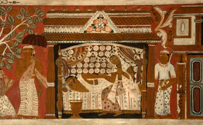 デヒワラ、サブダーラマ寺院のイメージハウスの壁画（壁画）