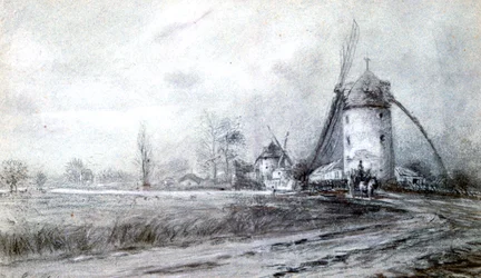 風車のある風景、c1855-1892