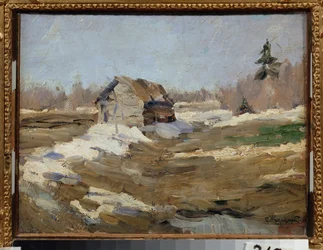春 (春) - スタニスラフ・ユリアノビッチ・ジュコフスキー (ジュコフスキー) (1873-1944) の絵画、キャンバスに油彩