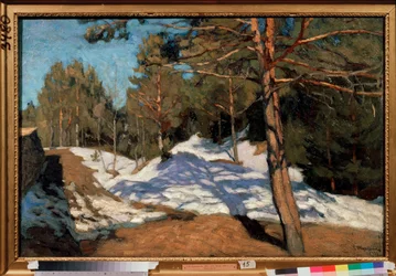 春。 スタニスラフ・ユリアノビッチ・ジュコフスキー（ジュコフスキー）（1873-1944）による絵画、キャンバスに油彩