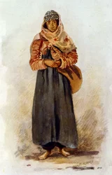 シリアの農民の女性を描いたイラスト