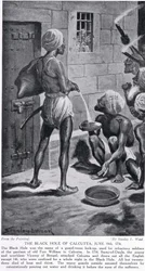 ブラック・ホール、旧フォート・ウィリアム、1756年6月18日、「ハッチンソンズ・ヒストリー・オブ・ザ・ネイションズ」からの挿絵、1910年頃