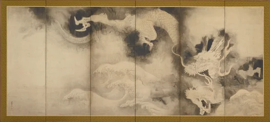 龍と雲、桃山または江戸時代、1590-1640。
