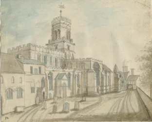 スタッフォード-聖マリー教会：水彩画、nd [c 1790]（絵画）