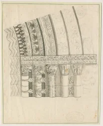 タットベリー修道院教会-西の出入り口：ペンとセピアの絵、nd [1762-1802]