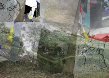 シュールな重層的な都市景観