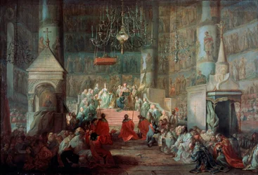 1762年9月12日のロシア皇后エカチェリーナ2世の戴冠式、1777年。