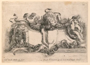 「さまざまな気まぐれとフォルダーと装飾品の9つの発明のコレクション」よりエスカッション、No 18