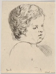 プレート12：子供の本の頭、 『リブアを描くことを学ぶための本』から、apprendre ...、ca。 1649