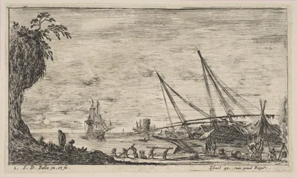 プレート 1: 船のある港、「Seascapes」Paysages maritimes、ca. 1644年。
