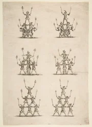 6つのグループの36の曲芸師、1652年。