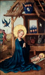 幼子の賛美 ステファン・ロッホナー（約1410-1451）作 15世紀 ミュンヘン、アルテ・ピナコテーク
